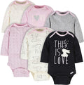 Gerber Baby Girls' 6-pack Long-sleeve Onesies Bodysuits by Gerber