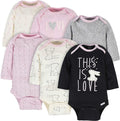 Gerber Baby Girls' 6-pack Long-sleeve Onesies Bodysuits by Gerber