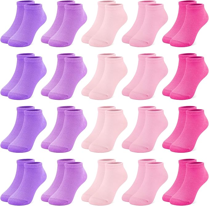 ZERULETS 20 Pairs Girls Socks, Toddler Kids Ankle Low Cut Socks Aged 1-13 by ZERULETS