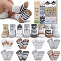 Organic Cotton Blend 8 Baby Socks 0–6M Non Slip Newborn Essentials | Oeko-Tex by Infancie