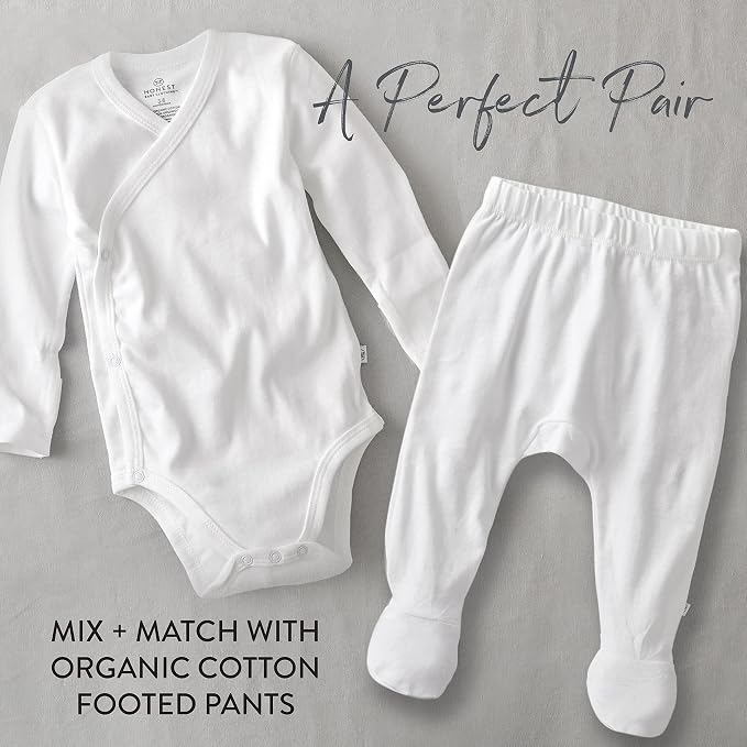 HonestBaby Baby 3-pack Long Sleeve Side-snap Kimono Bodysuits Organic Cotton - Image 5
