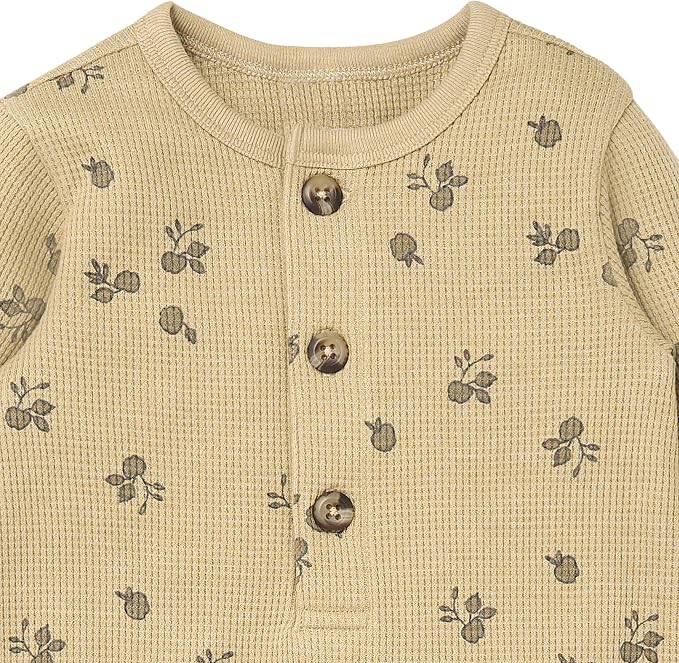 Modern Moments by Gerber Baby Henley Waffle Knit Romper - Image 2
