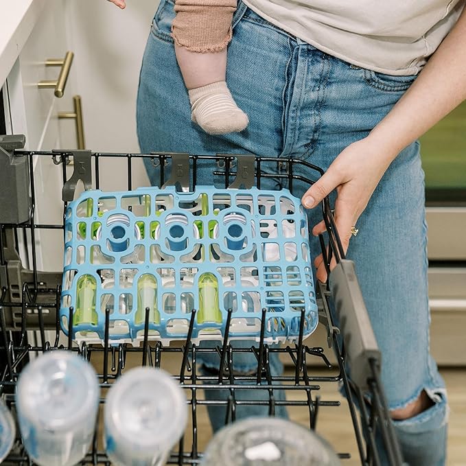 Dr. Brown's Dishwasher Basket for Small Baby Bottle Parts, Pacifiers, and Accessories, Clean, Store and Organize Newborn Essentials, BPA Free