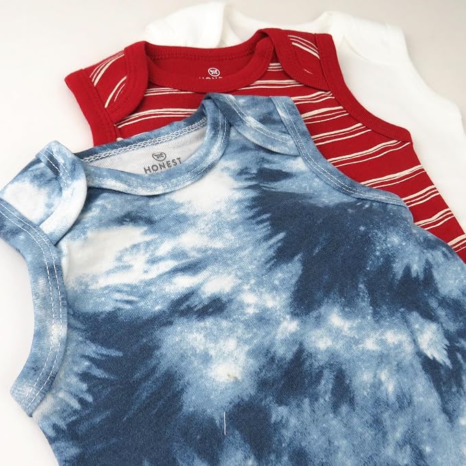 HonestBaby baby-boys Sleeveless Bodysuits One-piece 100% Organic Cotton - Image 2
