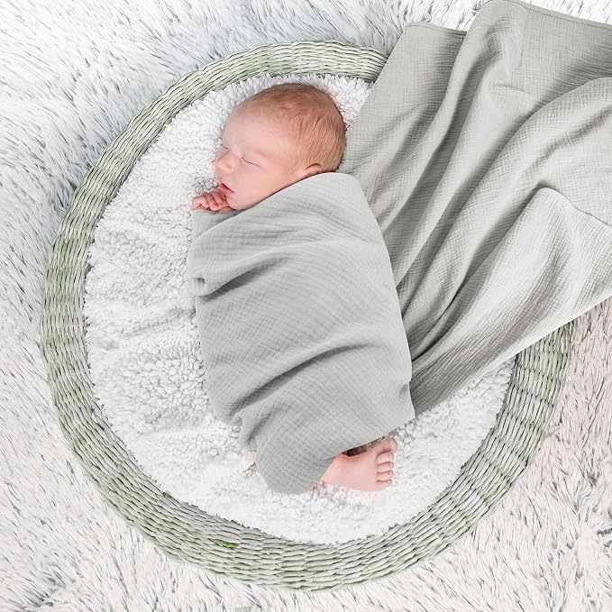 Susurration Muslin Receiving Blanket, 100% Cotton Swaddle Blankets - Image 6