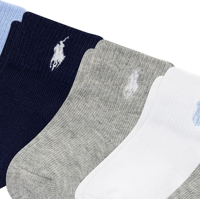 Polo Ralph Lauren Baby’s Classic Sport Ankle Socks, 6 Pair Pack, Soft Stretchy - Image 2