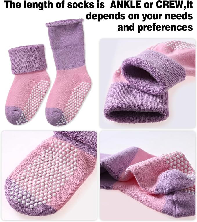SDBING Baby Boys Girls Grips Socks Infant Toddlers Kids Non Slip Warm Thick - Image 4