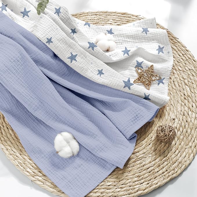 Susurration Muslin Receiving Blanket, 100% Cotton Swaddle Blankets - Image 4