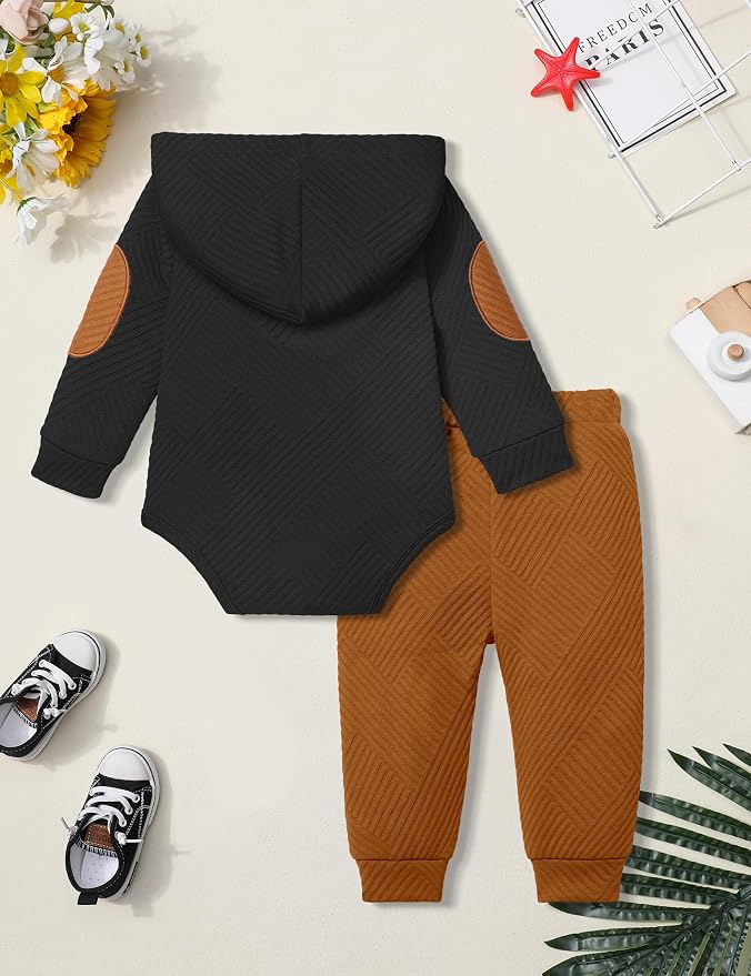 Fommy Baby Boy Clothes Colorblocked Long Sleeve Hoodie + Long Pants 2PCS Fall - Image 7