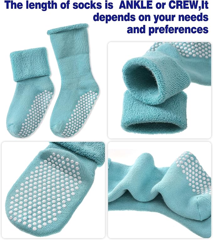 SDBING Baby Boys Girls Grips Socks Infant Toddlers Kids Non Slip Warm Thick - Image 4