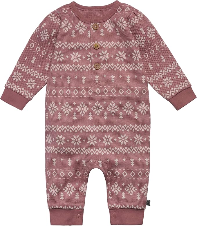 Modern Moments by Gerber Baby Henley Waffle Knit Romper by ModernMomentsbyGerber