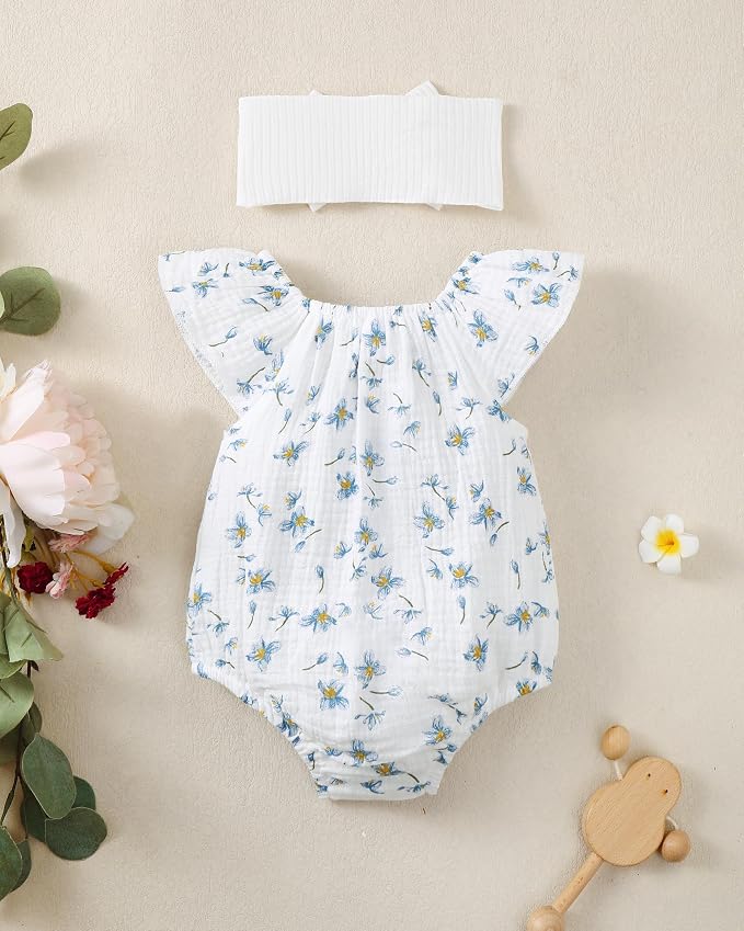 Renotemy Newborn Baby Girl Clothes Coming Home Summer Outfits Preemie-18M | - Image 4