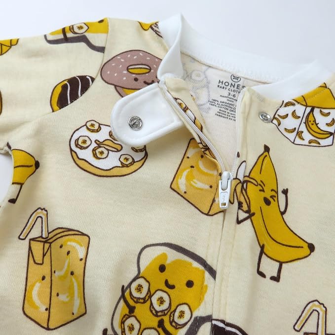 HonestBaby Baby Boys' Sleep & Play Footed One-piece Pajama Sleeper 100% Organic - Image 3