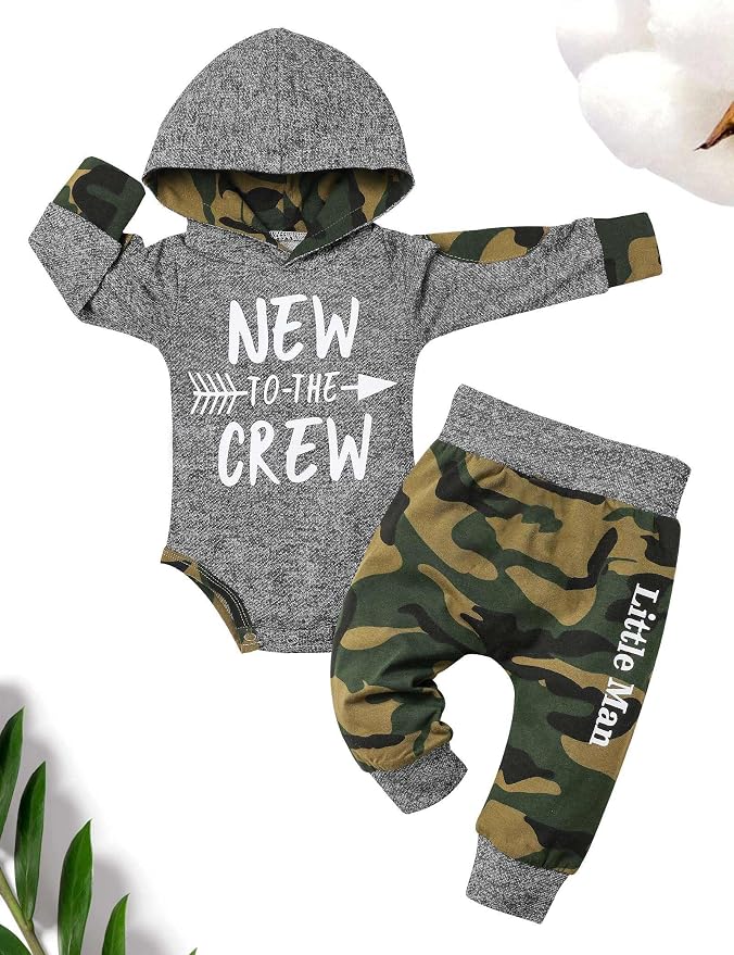 Fommy Newborn Baby Boy Clothes Plaid Letter Print Long Sleeve Hoodies + Long - Image 5