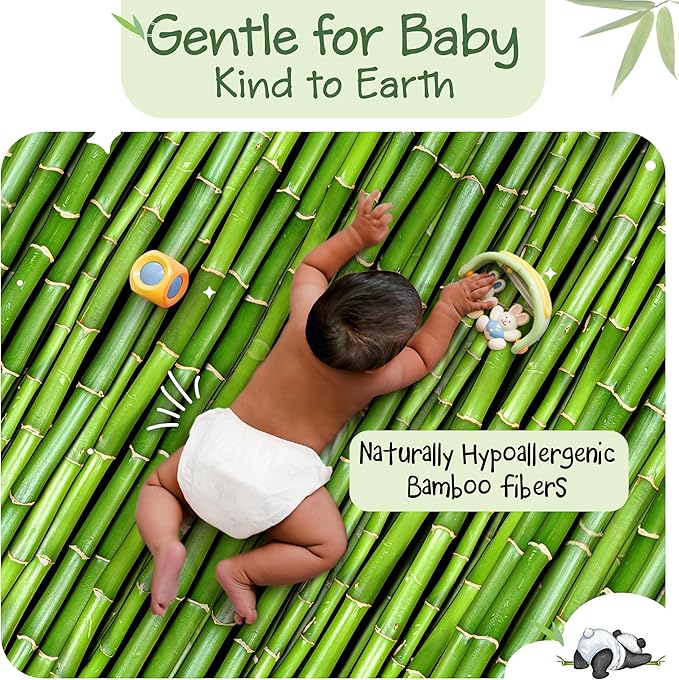 Bamboo Baby Diapers, Totally Chlorine Free for Sensitive Skin for Newborns to XXL. Hypoallergenic & Non Toxic Eco Friendlier Plant-Based Materials. TCF Medium Size 2 to 3 Diapers (32 ct)
