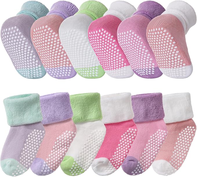 SDBING Baby Boys Girls Grips Socks Infant Toddlers Kids Non Slip Warm Thick by SDBING