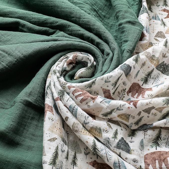 Miaoberry GOTS Certified Organic Muslin Swaddle Blankets, 2 Pack Baby Receiving - Image 3