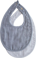 mushie Muslin Baby Bib | Soft Cotton for Infant Drips, Drools & Feedings | Adjustable Fit | 2 Pack