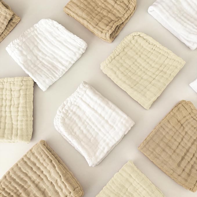Sunny zzzZZ Baby Muslin Washcloths -100% Cotton Muslin Soft Baby Bath Wash - Image 2