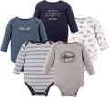 Hudson Baby baby-boys Cotton Long-sleeve Bodysuits 5-pack by HudsonBaby