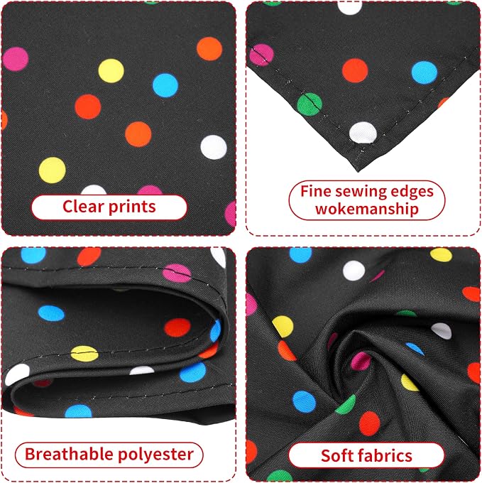 7 PCS Polka Dot Dog Bandanas for Small Dogs Stitching Edge Dog Bandanas for - Image 3