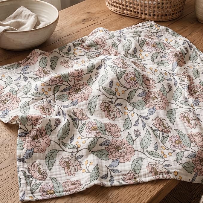 Muslin Receiving Blankets 5 Pack, Soft Swaddle Wraps - Image 8
