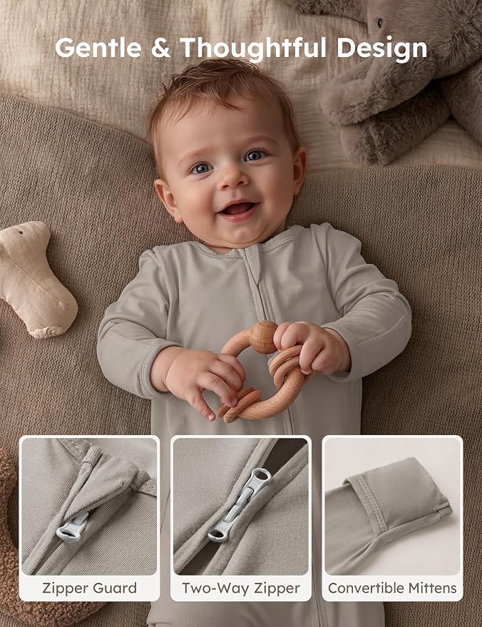 Yoofoss Viscose Bamboo Baby Pajamas Newborn Sleepers - Image 4