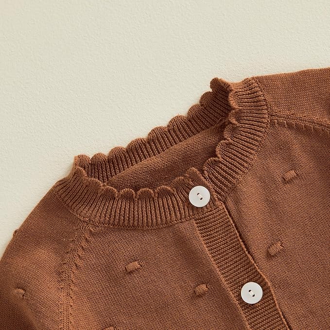 Baby Girl Cardigan Long Sleeve Button Up Sweater Toddler Girl Fall Outfits - Image 2