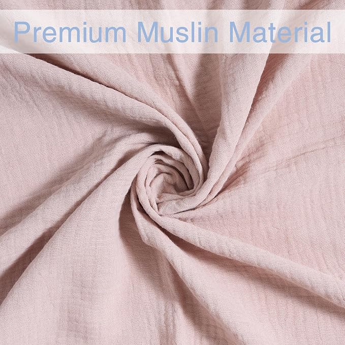 Meracorallo Muslin Swaddle Blanket, 100% Cotton Receiving Blanket, Blush | Soft - Image 5