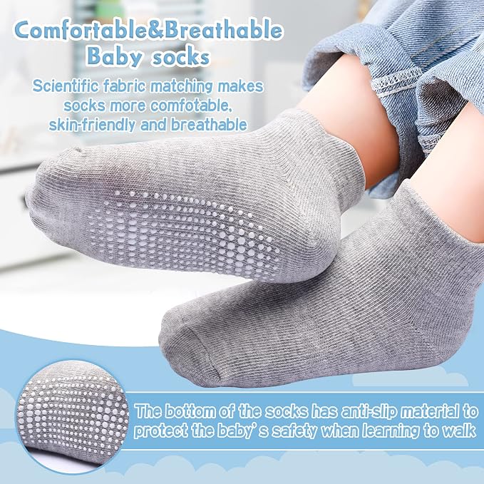 Toddler Non Slip Grip Ankle Socks - Image 4
