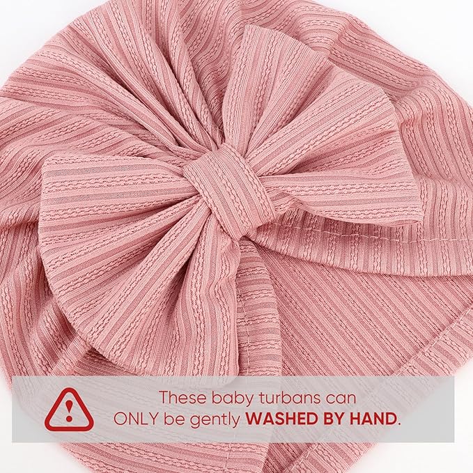 DRESHOW BQUBO 5 Pieces Newborn Baby Turban Hats Bow Baby Infant Beanie - Image 4