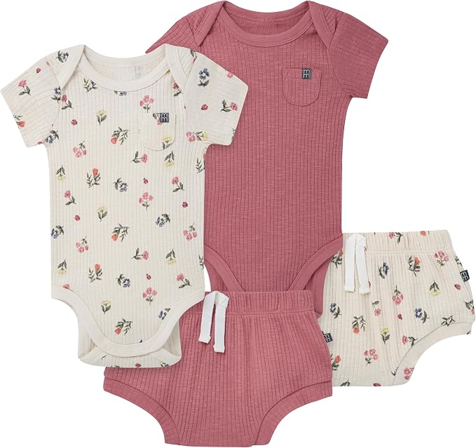 Modern Moments by Gerber Baby 4-Pack Short Sleeve Bodysuits & Shortie Set by ModernMomentsbyGerber