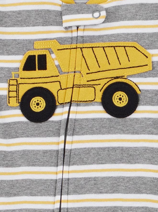 Simple Joys by Carter's Baby Boys 3 pack Snug Fit Footed Cotton Pajamas - Image 3