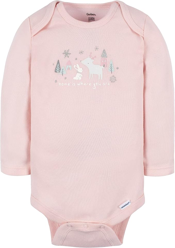 Gerber Baby Girls' 6-pack Long-sleeve Onesies Bodysuits - Image 4