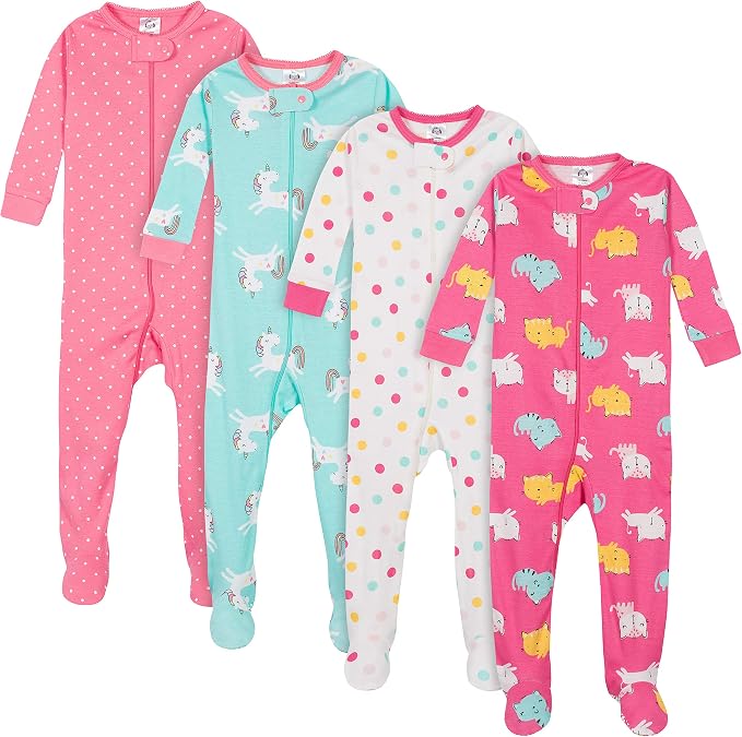 Gerber Baby Girls 4-pack Footed Pajamas by Gerber