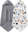 Yoofoss Hooded Baby Bath Towels 2 Pack 100% Muslin Organic Cotton by YOOFOSS