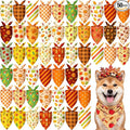 50 Pcs Fall Dog Bandanas Bulk Autumn Pumpkin Maple Leaves Pattern by Jeere