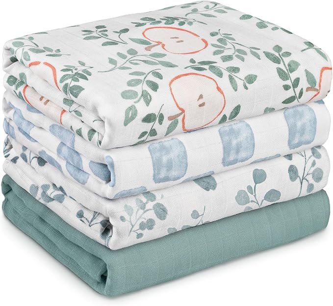 GLLQUEN BABY Muslin Swaddle Blankets 4Pk Receiving Blanket Large 35" x 40" | by GLLQUENBABY