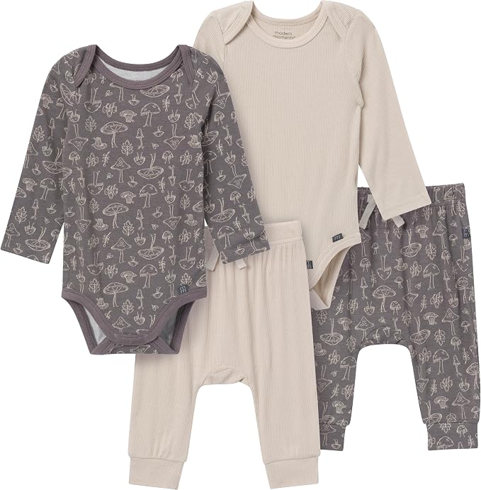 Modern Moments by Gerber Baby Viscose 4-Pack Bodysuit & Pant Set by ModernMomentsbyGerber