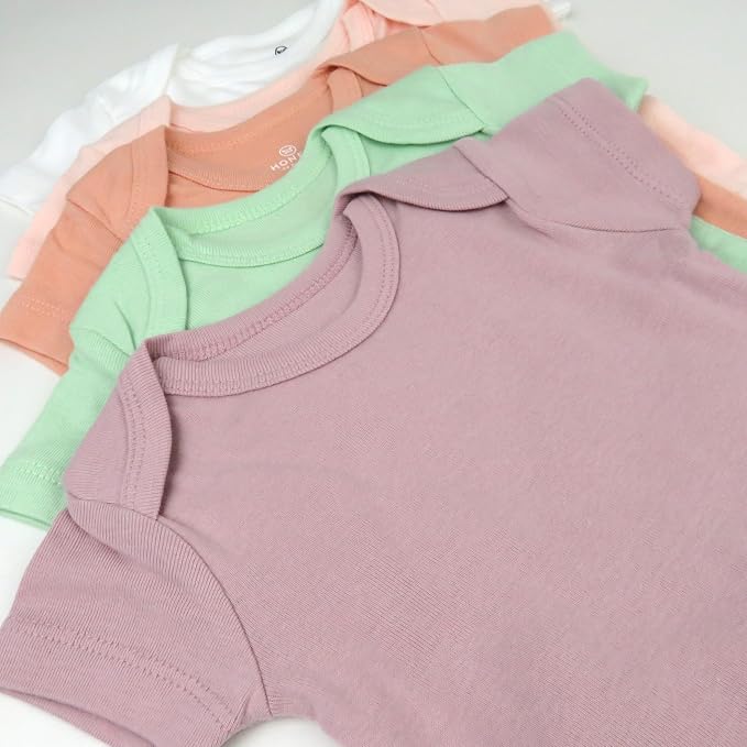 HonestBaby baby-girls 5-pack Short Sleeve Bodysuits One-piece 100% Organic - Image 3