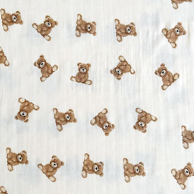 Ali+Oli Teddy Bear Swaddle Blanket, Organic Cotton, 47 x 47 - Image 9