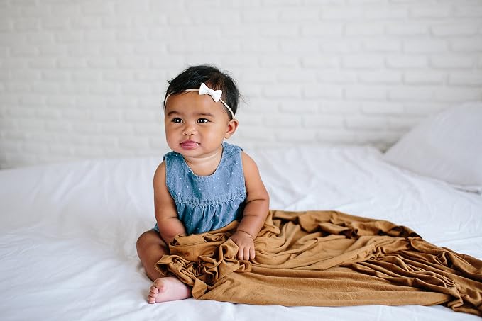 Copper Pearl Swaddle Blankets for Newborns | Soft Stretchy Receiving Blankets - Image 8