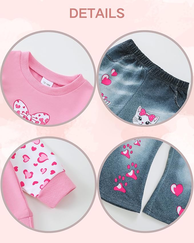 Renotemy Toddler Baby Girl Clothes Fall Winter Outfits Gifts 12Months-5T - Image 4