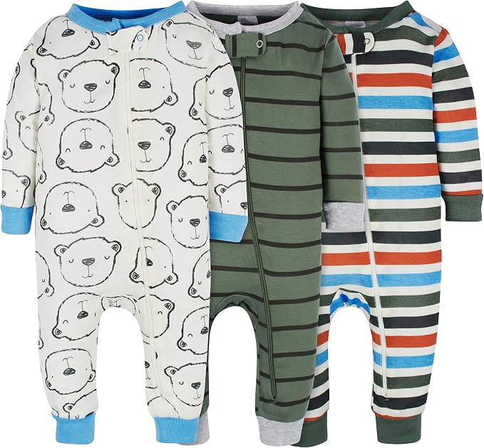 Onesies Brand Baby Boys' 3-pack Snug Fit One-piece Cotton Pajamas by OnesiesBrand