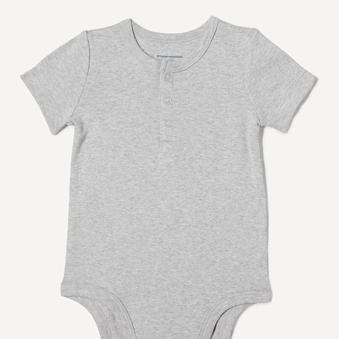 Amazon Essentials Unisex Babies' Short Sleeve Henley Bodysuit - Image 4