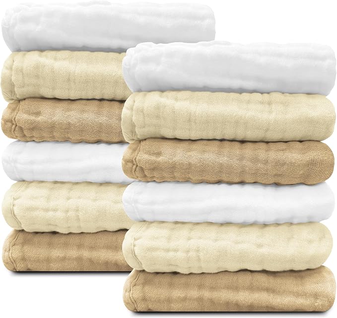 Sunny zzzZZ Baby Muslin Washcloths -100% Cotton Muslin Soft Baby Bath Wash by Sunny+zzzZZ