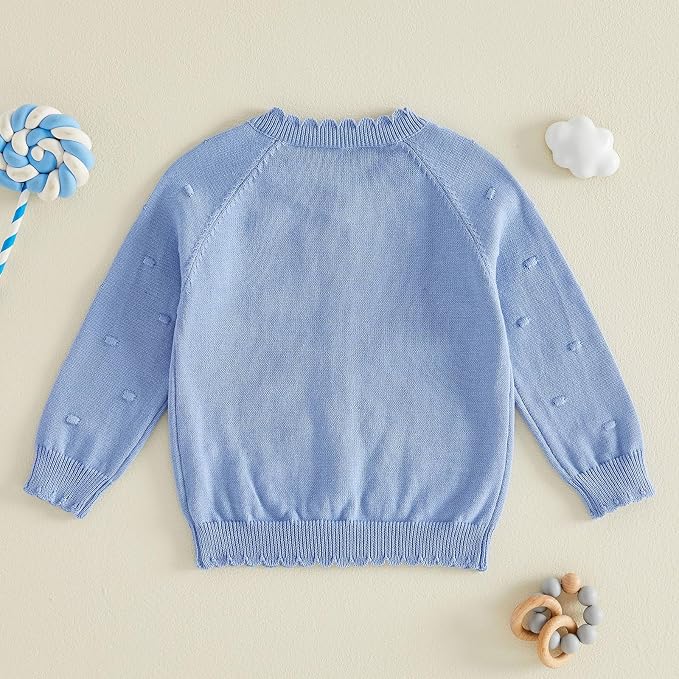 BULINGNA Toddler Baby Girl Cardigan Sweater Long Sleeve Button Down Knit - Image 7