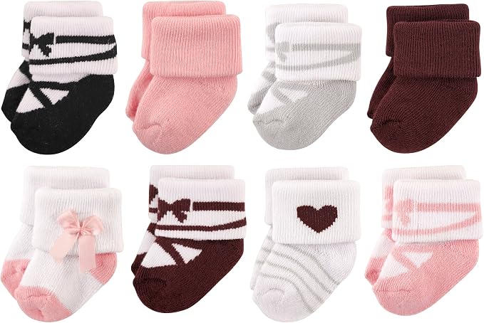 Hudson Baby Baby 8-pack Cotton Rich Newborn and Terry Socks - Image 3