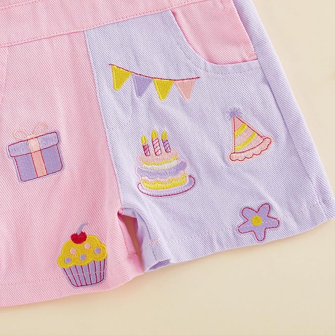Fernvia Toddler Kids Baby Girl Boy Contrast Color Overalls Shorts Clothes - Image 6