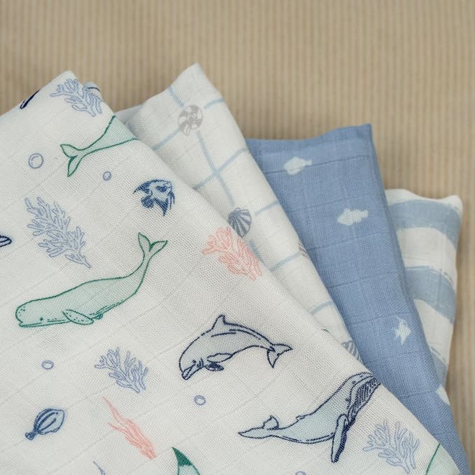 GLLQUEN BABY Muslin Swaddle Blankets 4Pk Receiving Blanket Large 35" x 40" | - Image 8